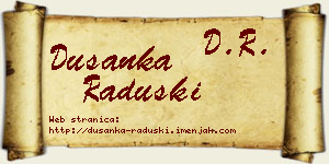 Dušanka Raduški vizit kartica